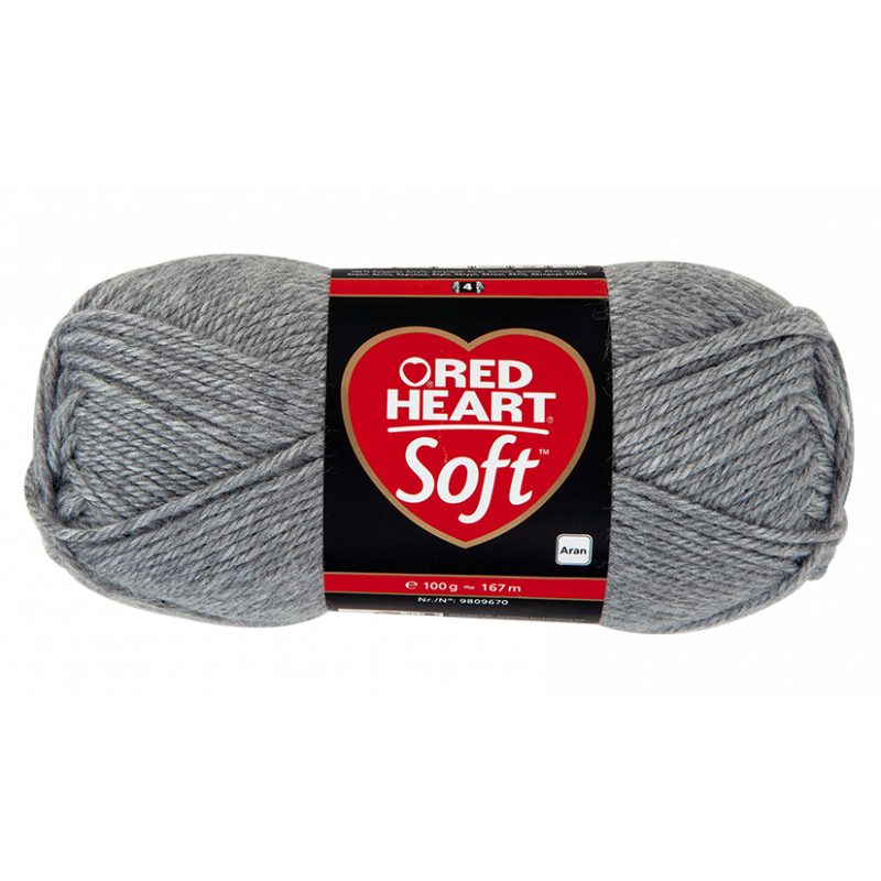 Red Heart Soft kötőfonal - 0012 - szürke - 10db