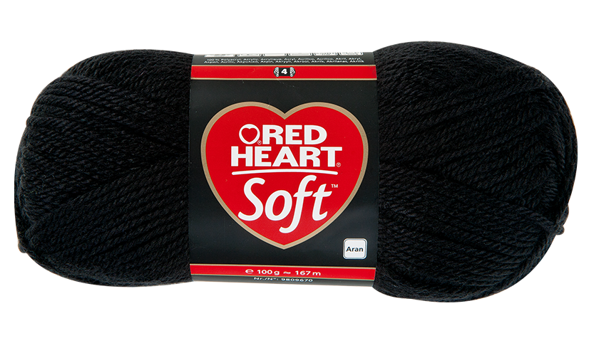 Red Heart Soft kötőfonal - 0014 - fekete