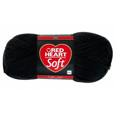 Red Heart Soft kötőfonal - 0014 - fekete - 10db