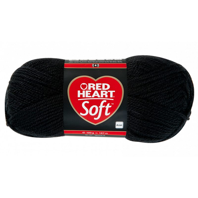 Red Heart Soft kötőfonal - 0014 - fekete - 10db