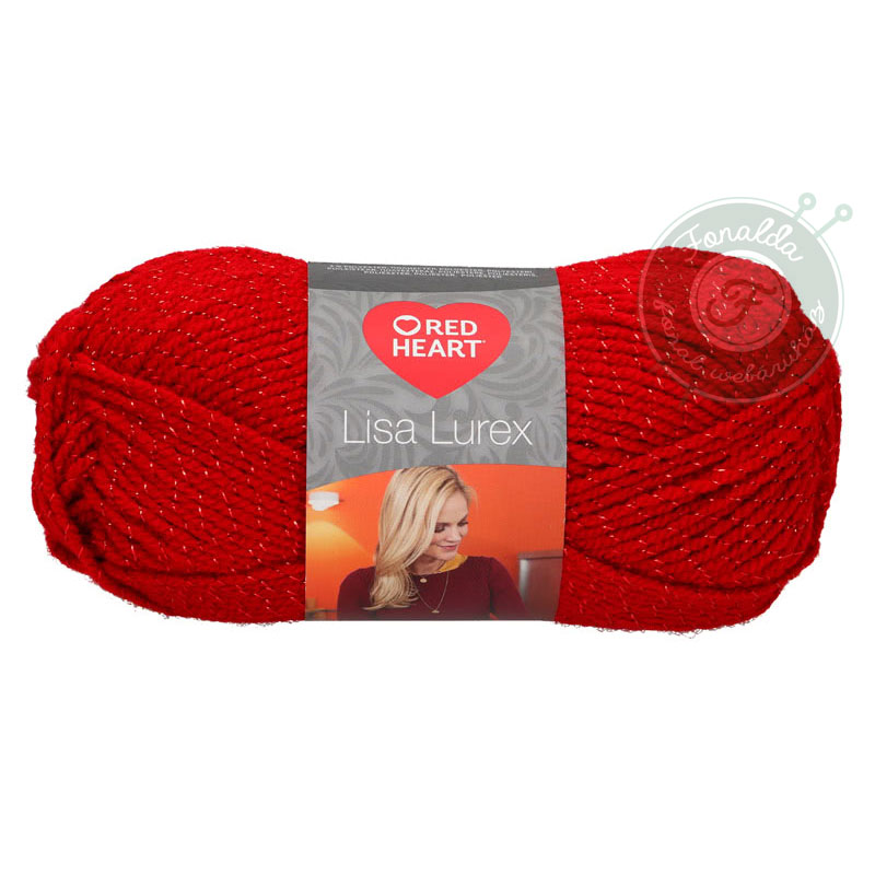 Red Heart Lisa Lurex - 08 - Piros