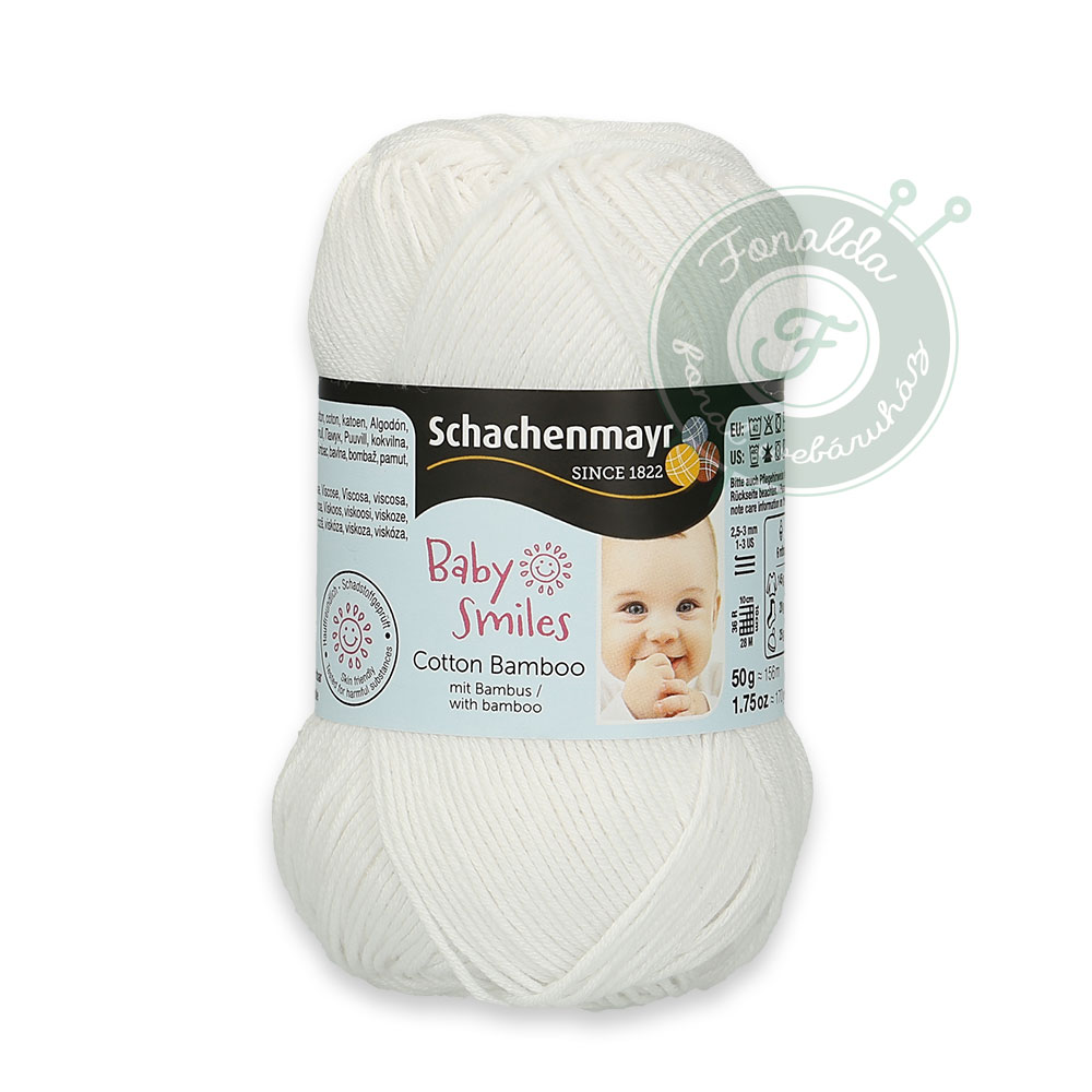 Schachenmayr Cotton Bamboo - 1001 - fehér