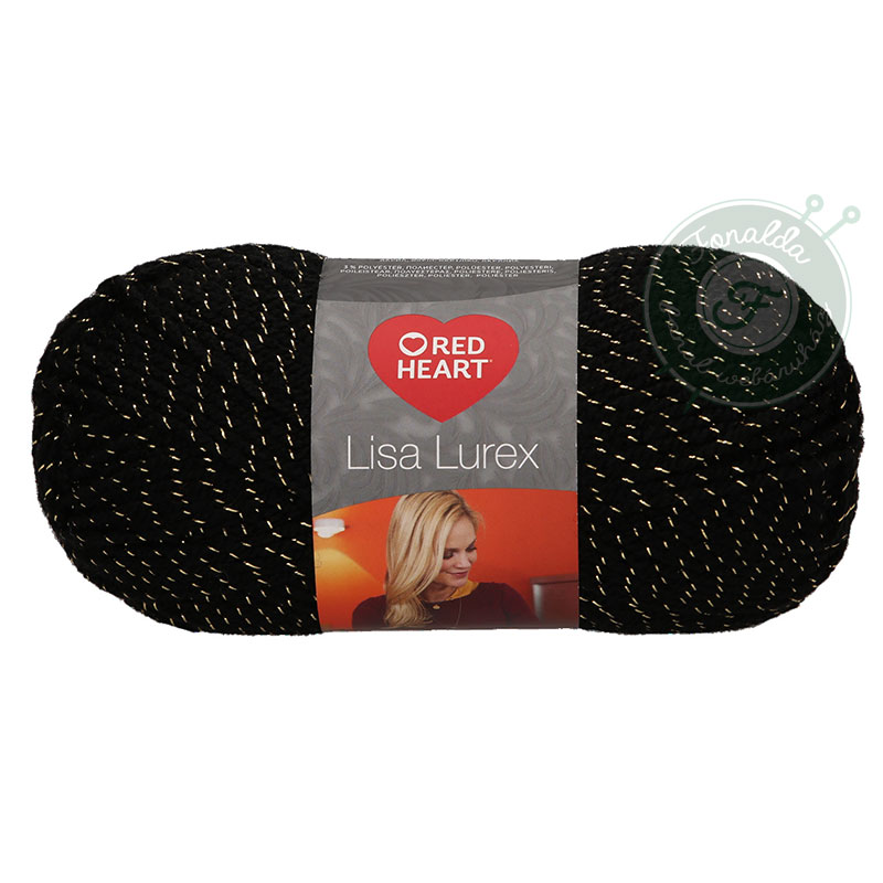 Red Heart Lisa Lurex - 11 - Fekete aranyszál