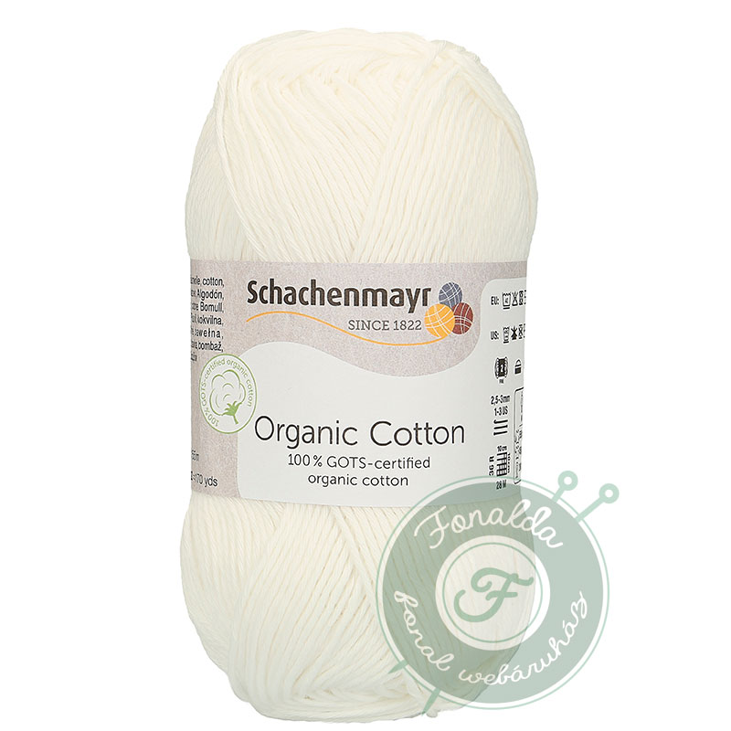 Schachenmayr Organic Cotton pamut fonal - 001 - Fehér
