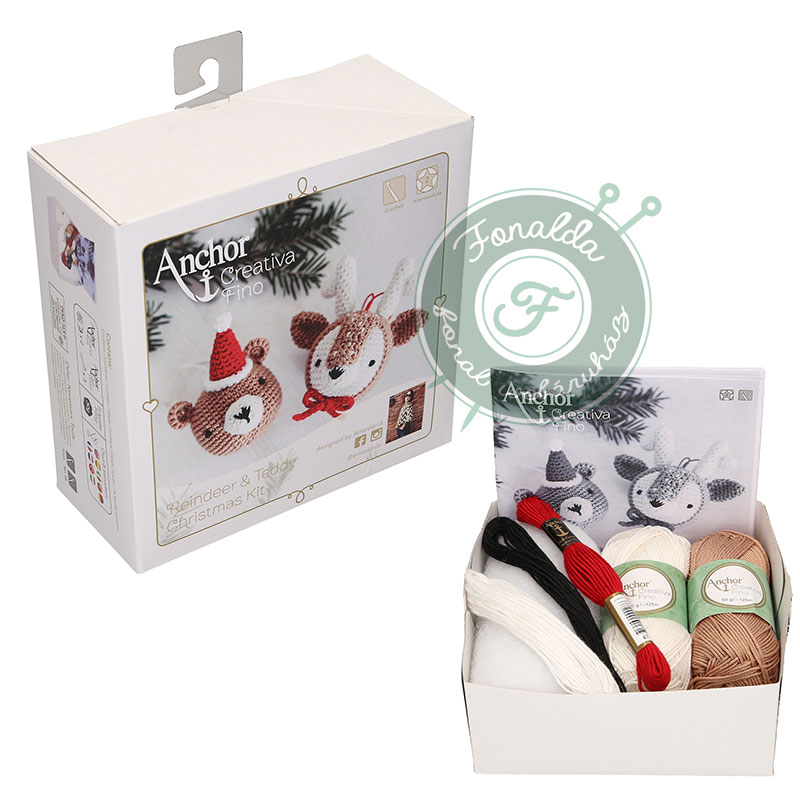 Amigurumi karácsonyi horgoló készlet - rénszarvas, teddy maci