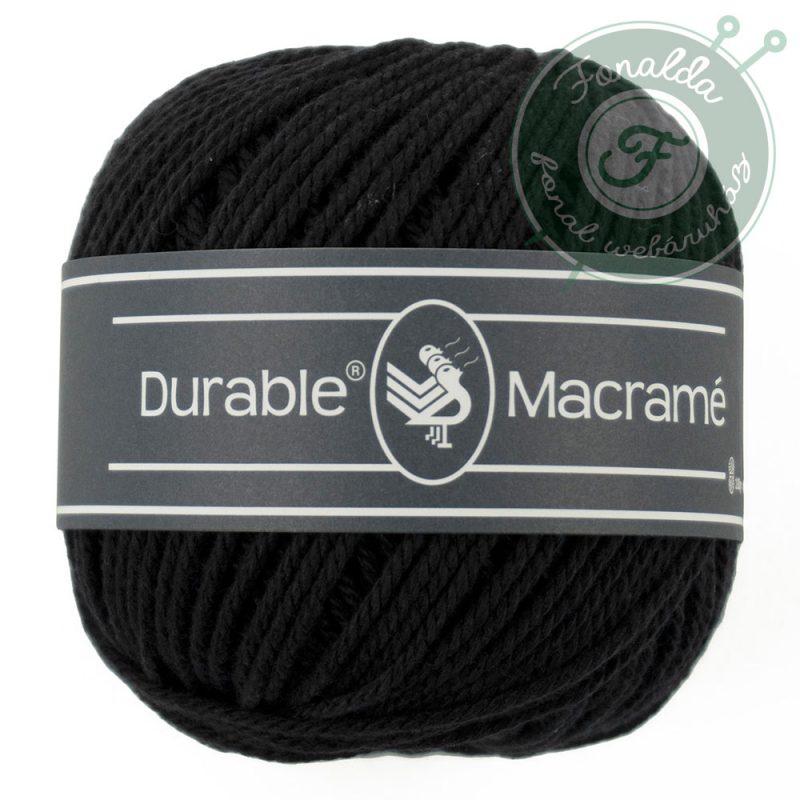 Durable Makramé fonal - 0325 - Fekete