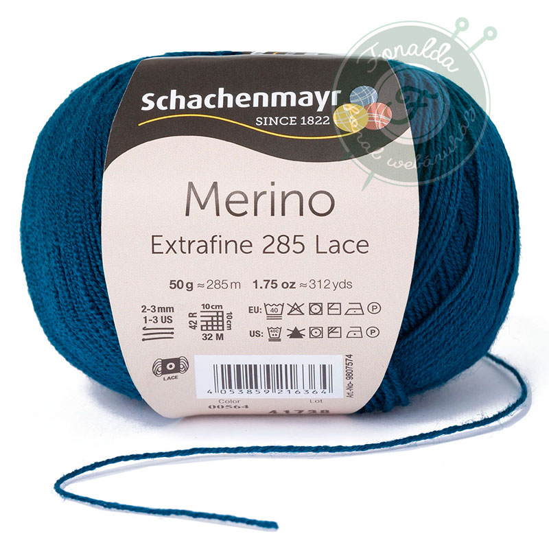 Merino Extrafine 285 Lace gyapjú fonal - 564 - Zöldeskek