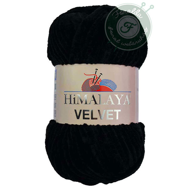 Himalaya Velvet Zsenília fonal - 90011 - Fekete