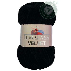 Himalaya Velvet Zsenília fonal - 90011 - Fekete