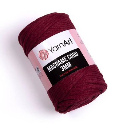YarnArt Macrame Cord 3mm makramé - táskafonal - 781 - Bordó