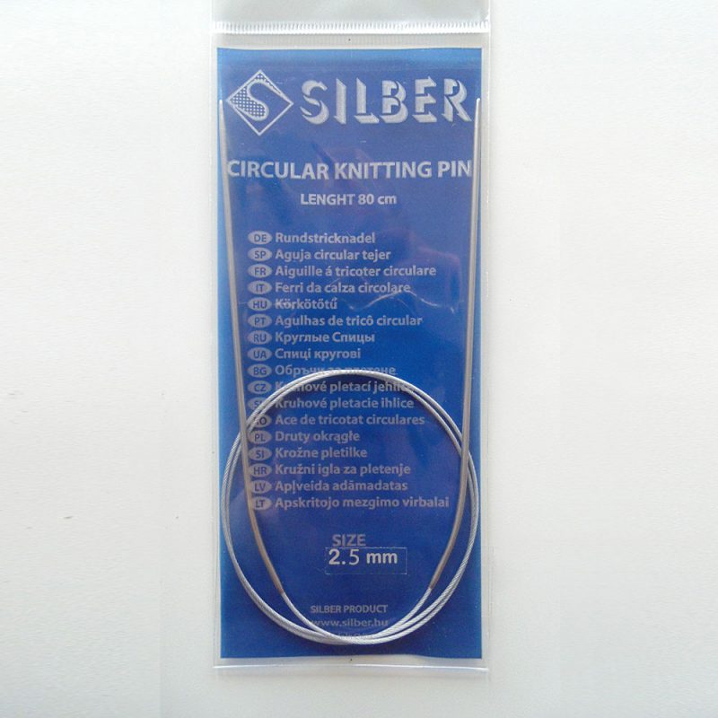 Silber Körkötőtű acél 2.5mm