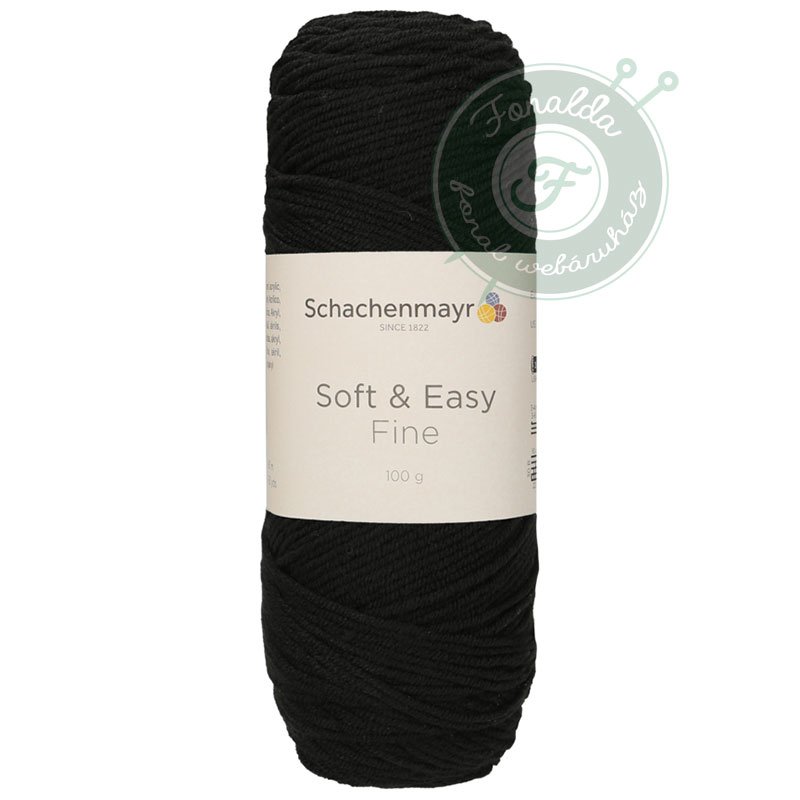 Schachenmayr Soft and Easy fine anti pilling fonal - 0099 - Fekete