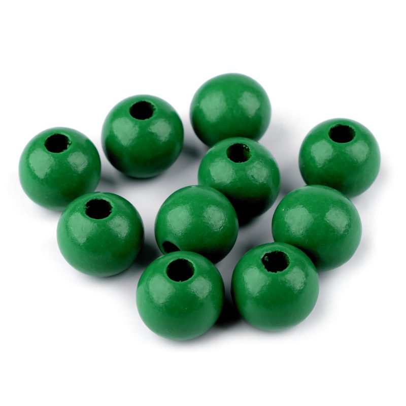 Fa gyöngy 25mm - lakkozott élénkzöld