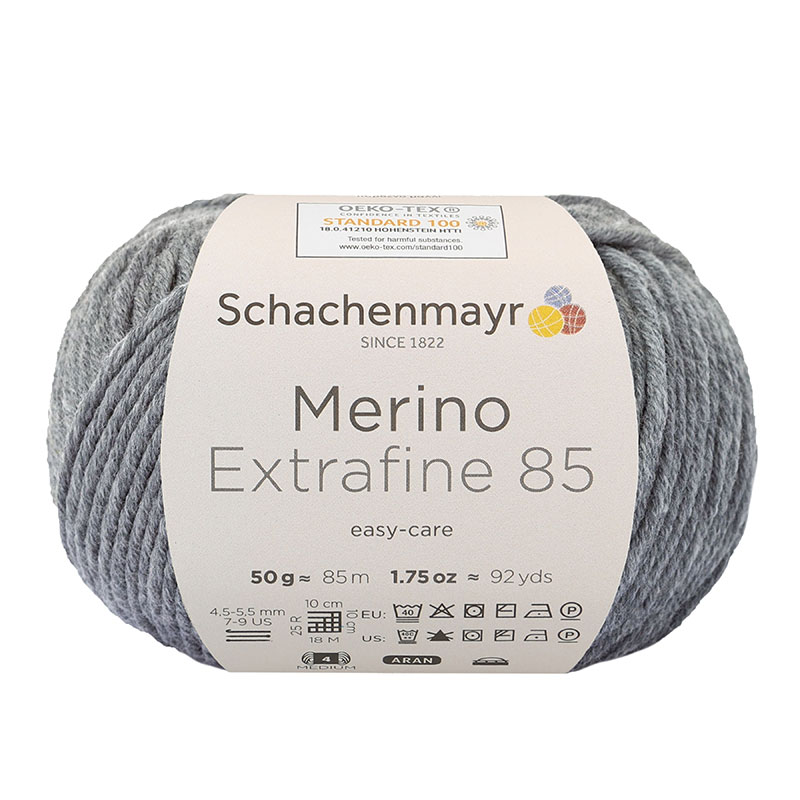 Schachenmayr Merino Extrafine 85 gyapjú fonal - 292 - Középszürke