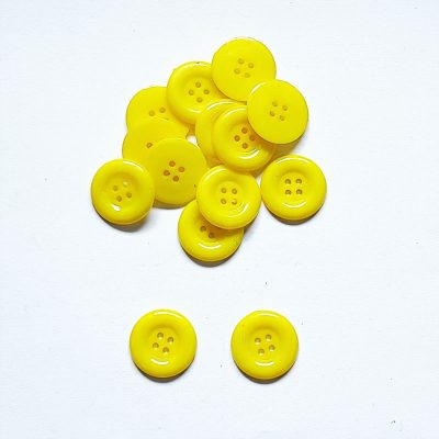 Színes gomb 4 lyukú átmérő 25,5 mm - Citromsárga