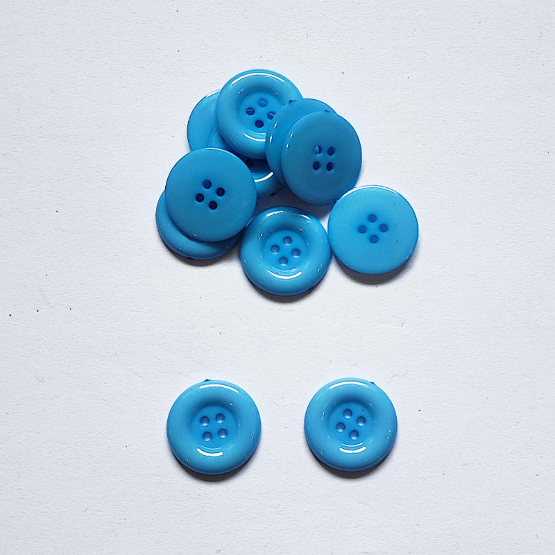 Színes gomb 4 lyukú átmérő 25,5 mm - Kék