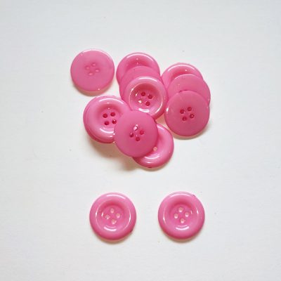 Színes gomb 4 lyukú átmérő 25,5 mm - Rózsaszín