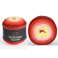 Wollbiene Cupcake Bobbel sütifonal - 1910 Piros - sárga