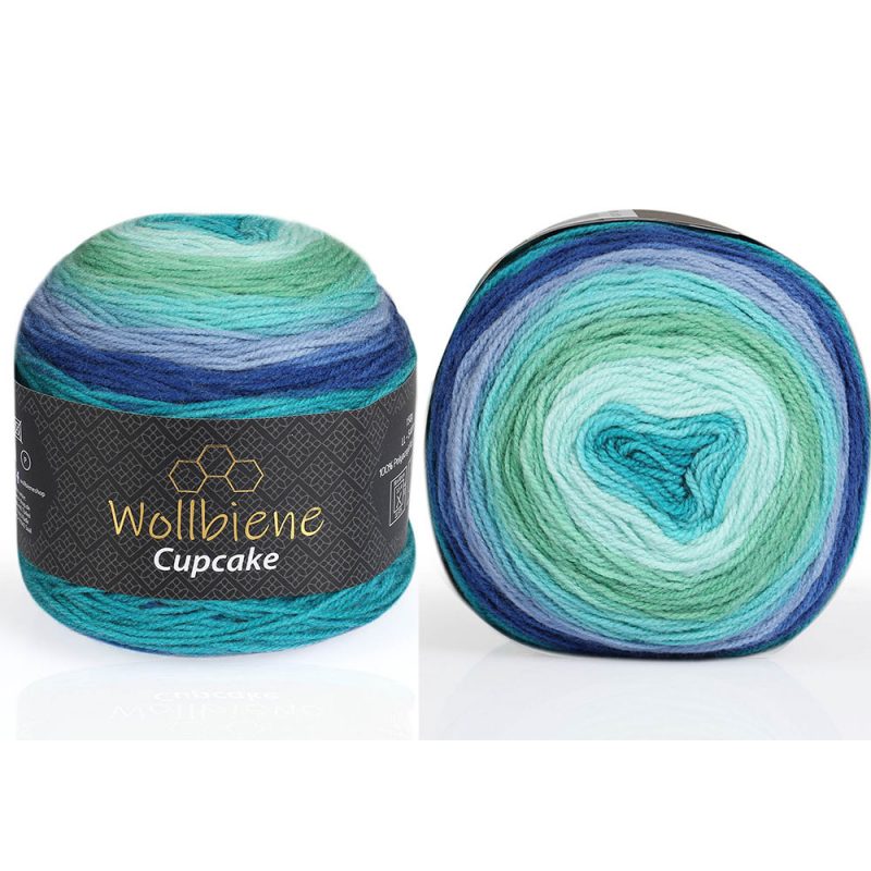 Wollbiene Cupcake Bobbel sütifonal - 3090 Kék - Türkíz - Zöld