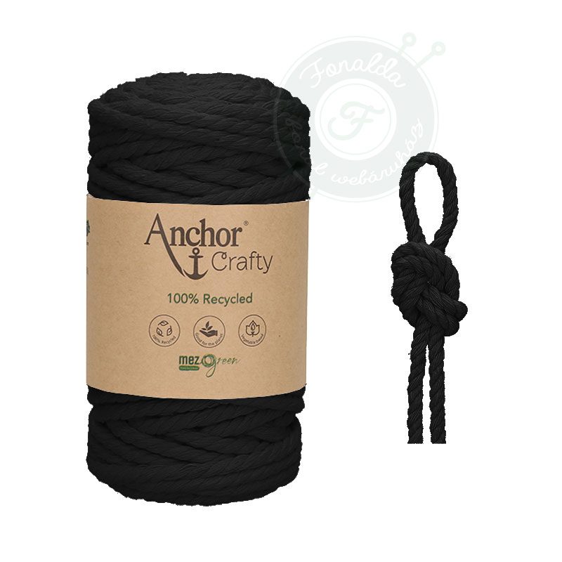 Anchor makramé fonal Crafty - 120 - Fekete