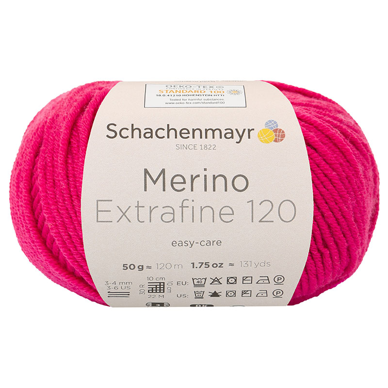 Schachenmayr Merino Extrafine 120 gyapjú fonal - 138 - Ciklámen