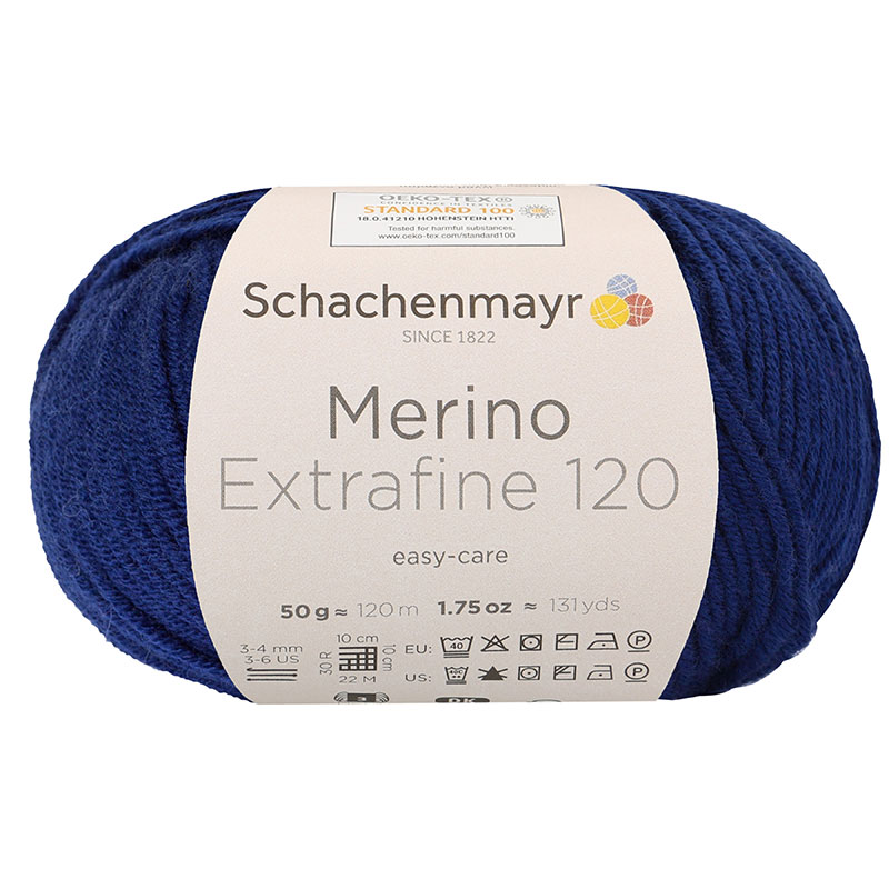 Schachenmayr Merino Extrafine 120 gyapjú fonal - 158 - Mélykék