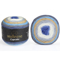 Wollbiene Cupcake Bobbel sütifonal - 3070 - Kék Bézs Fehér