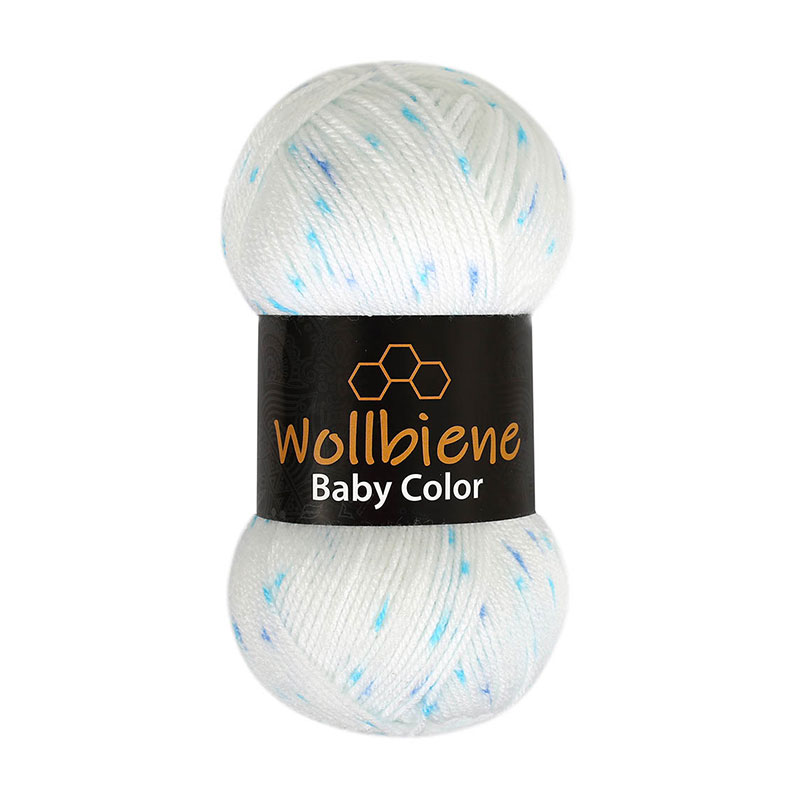 Wollbiene Happy Baby Color fonal - 04 - Fehér Kék Türkíz