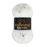 Wollbiene Happy Baby Color fonal - 05 - Fehér Sötétkék Türkíz