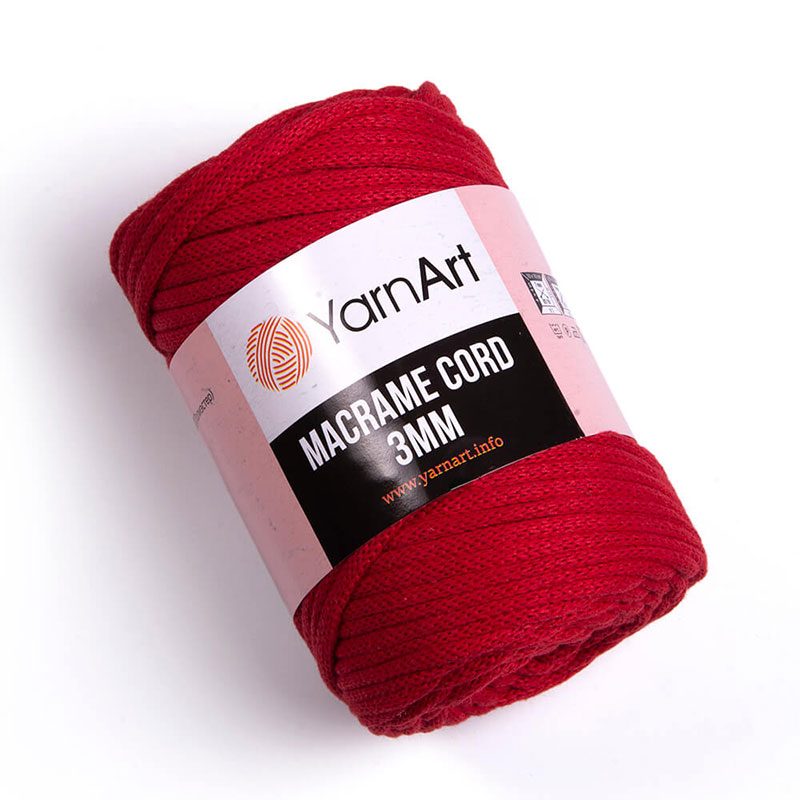 YarnArt Macrame Cord 3mm makramé - táskafonal - 773 - Piros