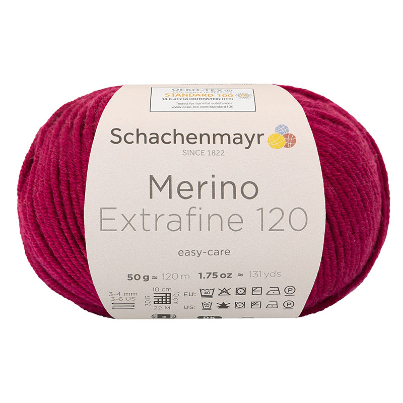 Schachenmayr Merino Extrafine 120 gyapjú fonal - 132 - Vörösbor