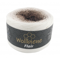Wollbiene Flair Cotton színátmenetes sütifonal - 991 - Fehér - barna