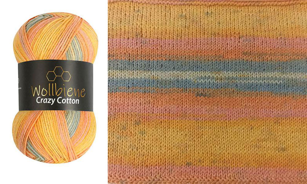 Wollbiene Crazy Cotton Batik színátmenetes fonal - 5030 - Szürke - Narancs - Sárga