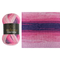 Wollbiene Crazy Cotton Batik színátmenetes fonal - 6040 - Málna - Lila - Rózsa