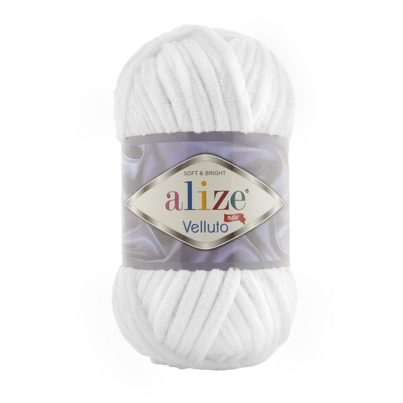 Alize Velluto Zsenília fonal - 055 - Fehér