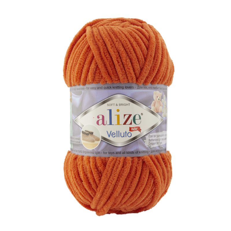 Alize Velluto Zsenília fonal - 006 - Narancs