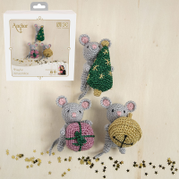 Amigurumi karácsonyi horgoló szett - Játékos karácsonyi egerek