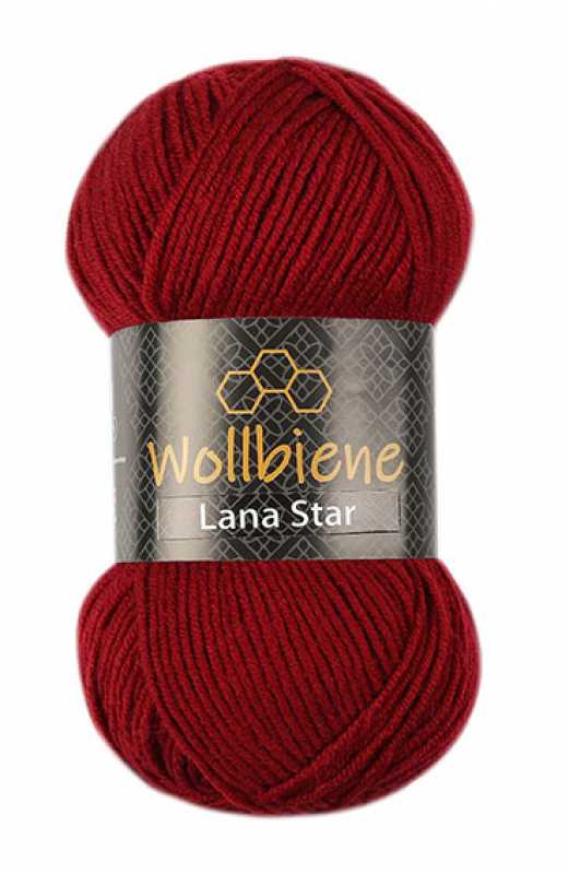 Wollbiene Lana Star gyapjú kötőfonal - 14 - Bordó