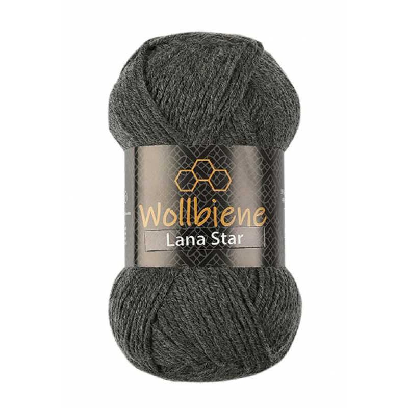 Wollbiene Lana Star gyapjú kötőfonal - 16 - Sötétszürke