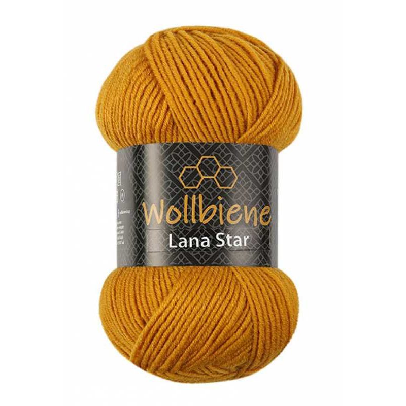 Wollbiene Lana Star gyapjú kötőfonal - 19 - Okkersárga