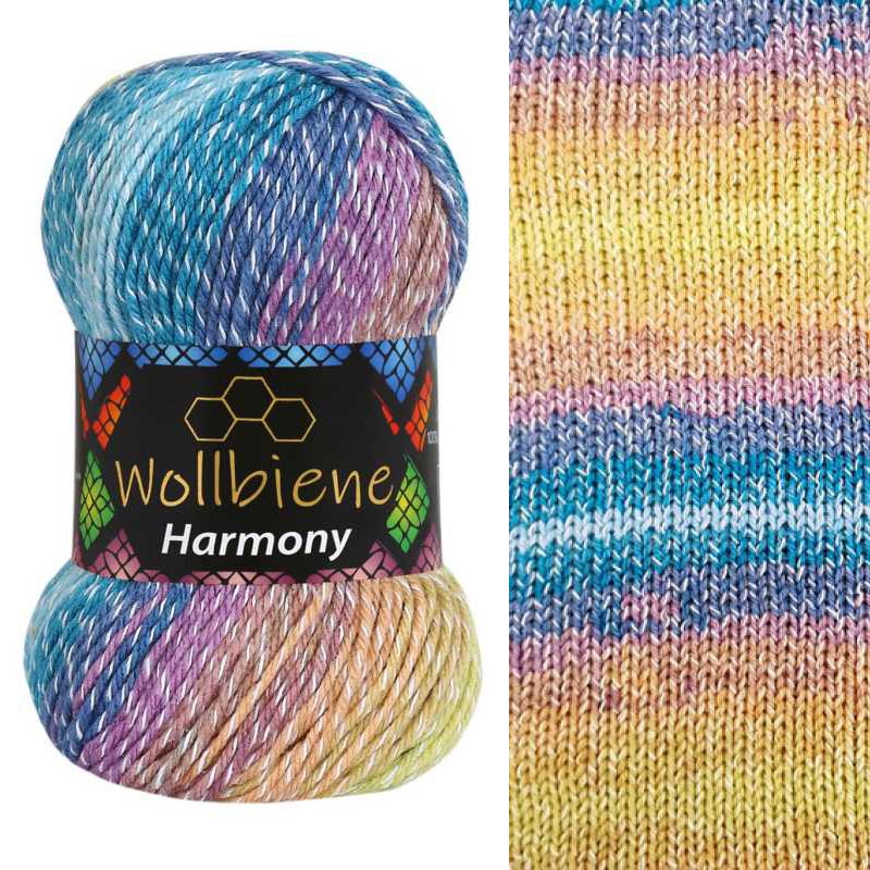 Wollbiene Harmony Batik színátmenetes pamut fonal - 8070 - Kék lila homok