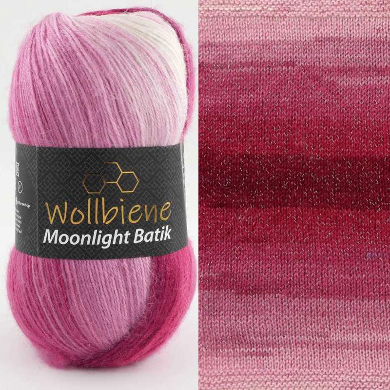Wollbiene Moonlight Batik fonal - 5300 Bogyó - Fehér