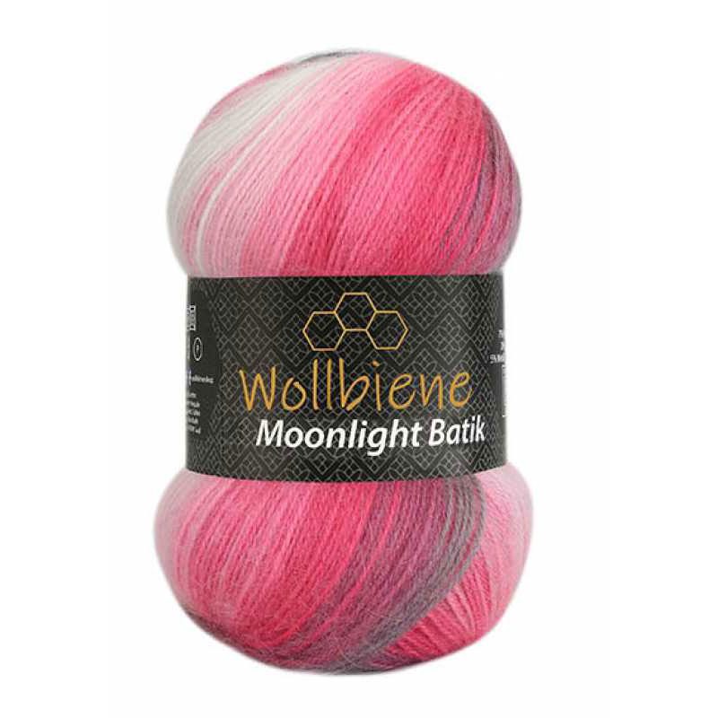 Wollbiene Moonlight Batik fonal - 5100 - Szürke - Bogyó - Fehér