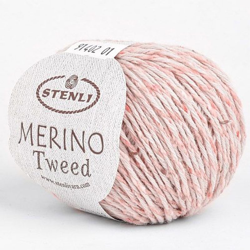 Stenli Merino Tweed gyapjú - selyem fonal - 91402 - Púder rózsaszín