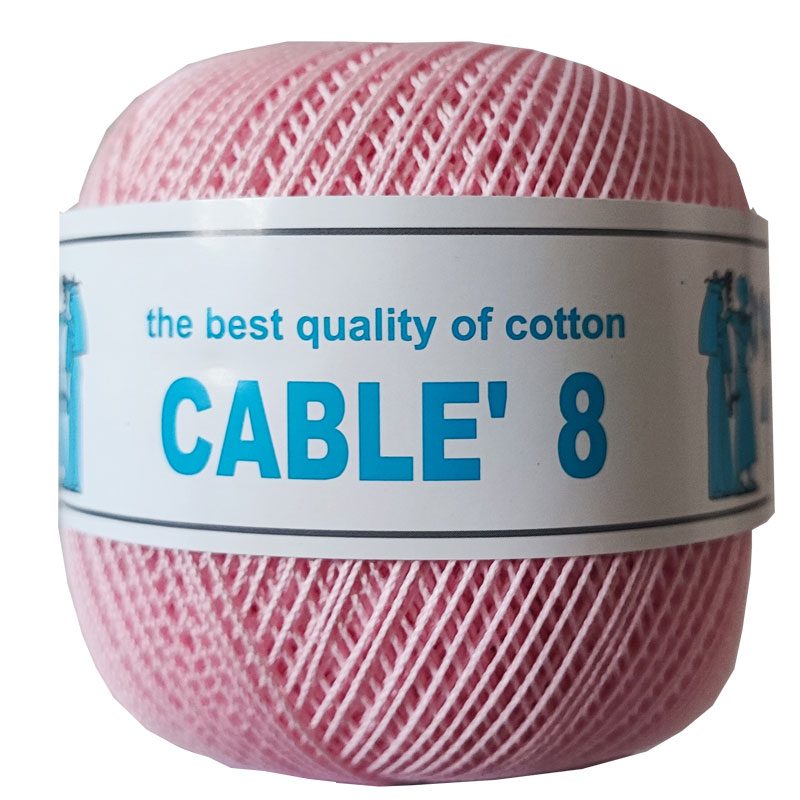 ISPE Cable 8 pamut horgolófonal - 064 - Rózsa