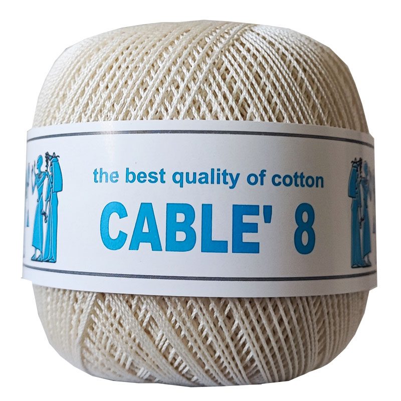 ISPE Cable 8 pamut horgolófonal - 073 - Krém