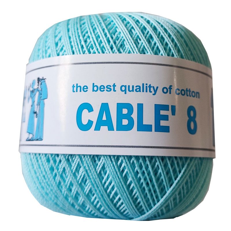 ISPE Cable 8 pamut horgolófonal - 097 - Türkíz