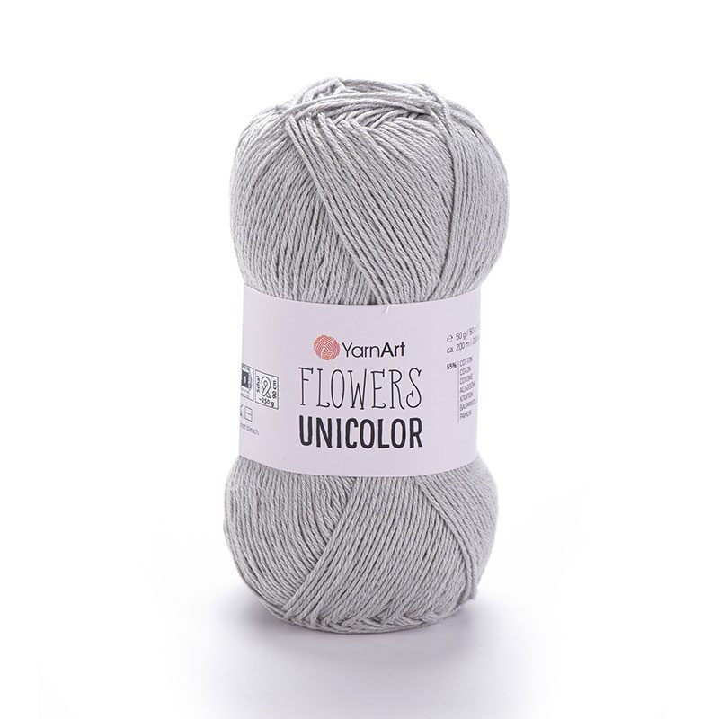 YarnArt Flowers Unicolor pamut fonal - 741 Szürke