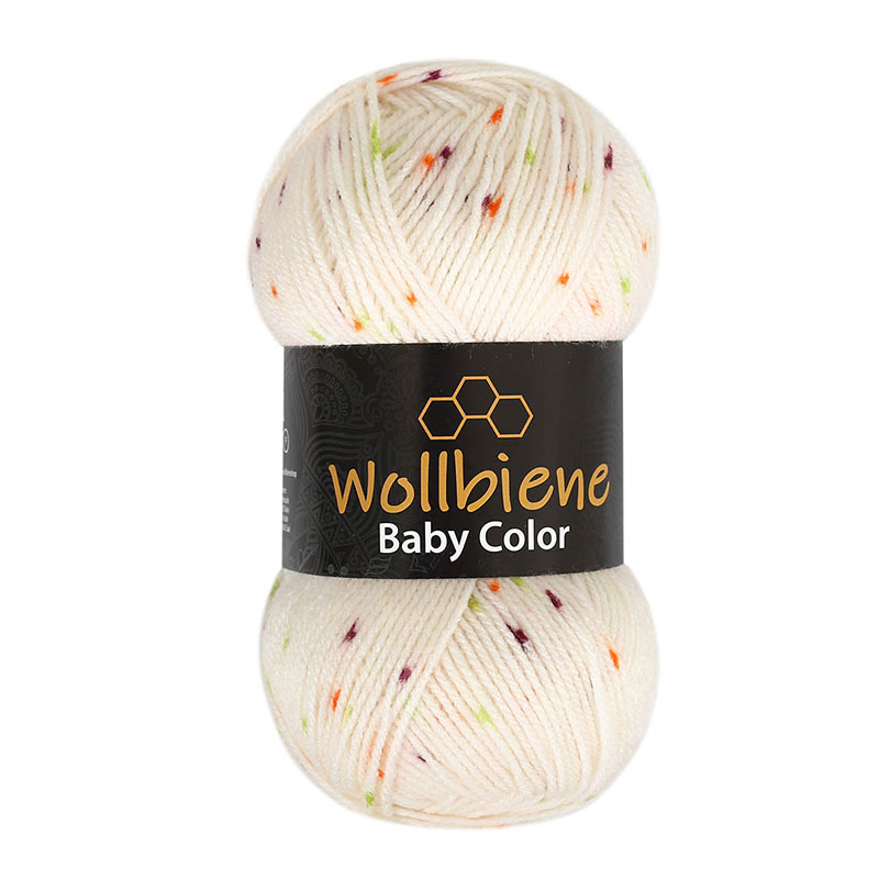 Wollbiene Happy Baby Color fonal - 13 - Natúr Padlizsán Narancs Zöld