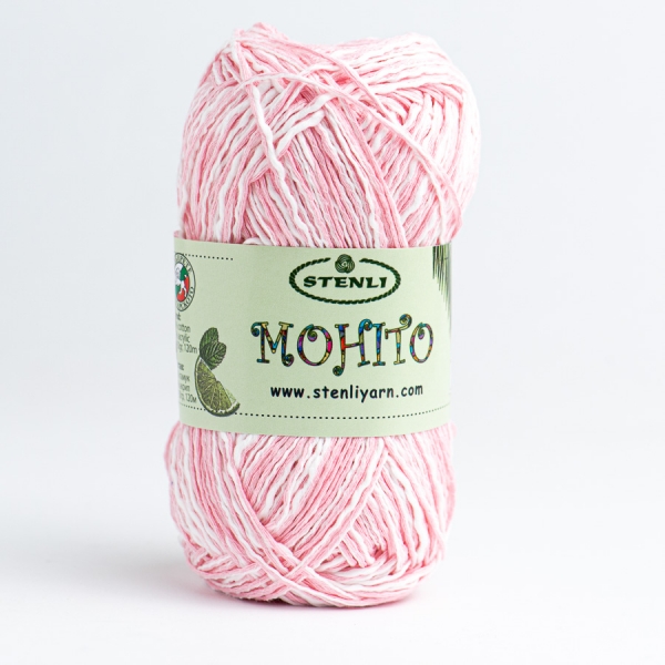 Stenli Mohito pamut fonal - 05 - Pink - fehér